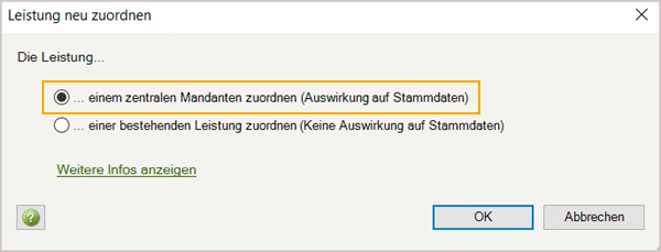 Prüfungsbericht mit einem vorhandenen zentralen Mandanten